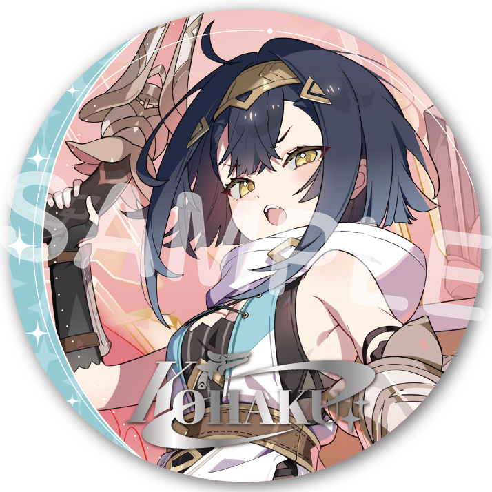 箔押し缶バッジ 004.コハク