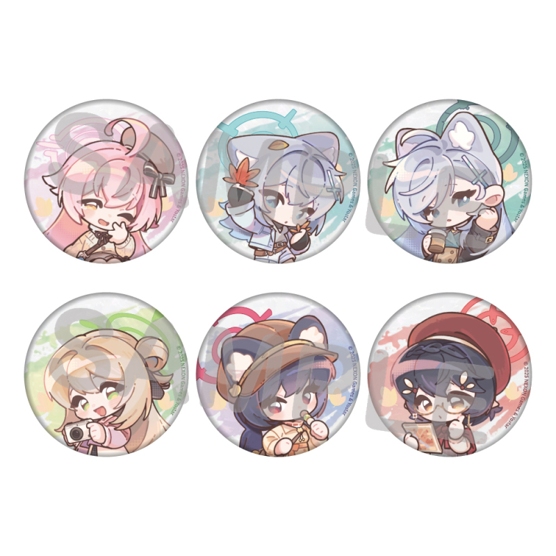 描きおろしミニキャラ缶バッジ(アビドス高等学校)コンプリートセット