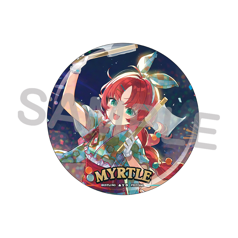 アークナイツ × 太鼓の達人 グリッター缶バッジ テンニンカ（賑やかなお祭りVER.）