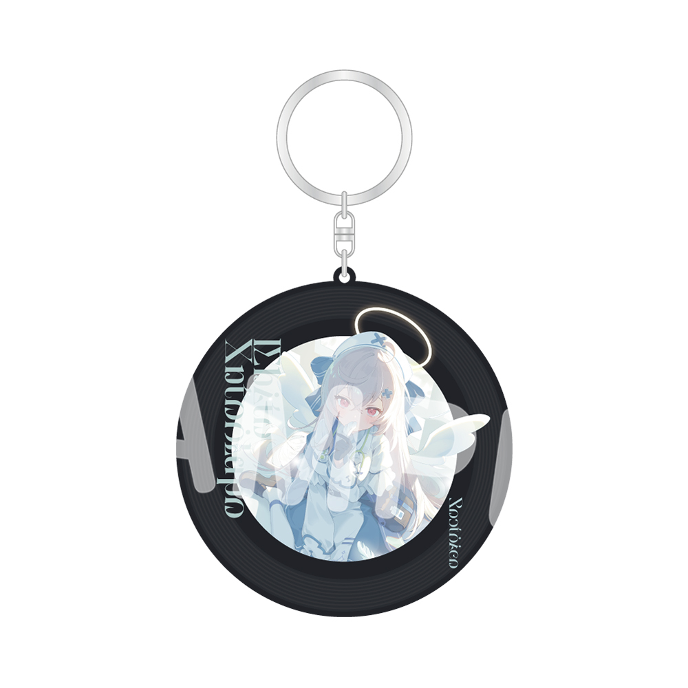 レコード風アクリルキーホルダー 003.穢れなき純白