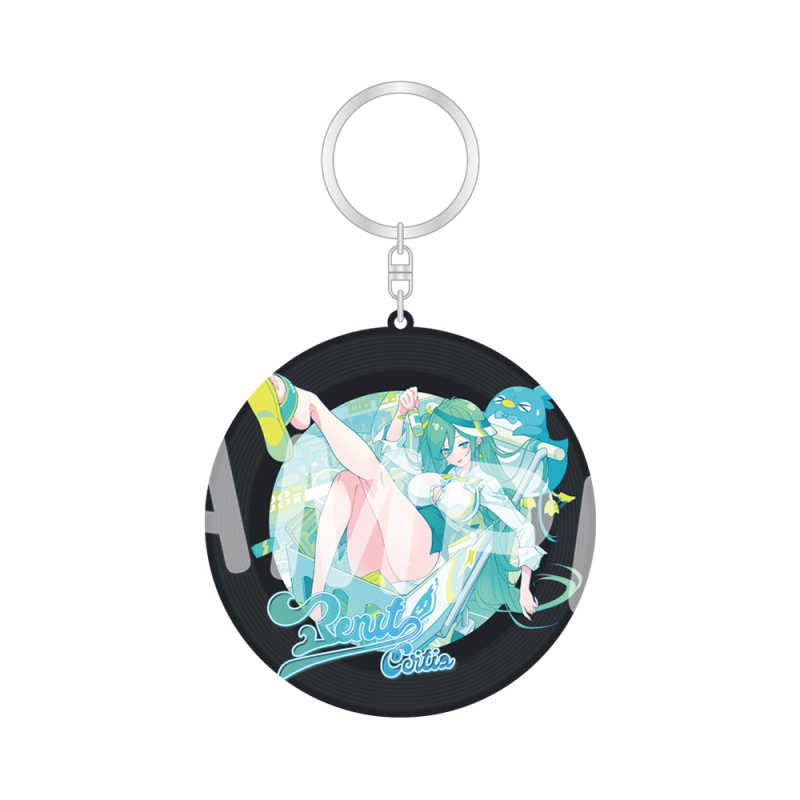 レコード風アクリルキーホルダー 004.休日の泡